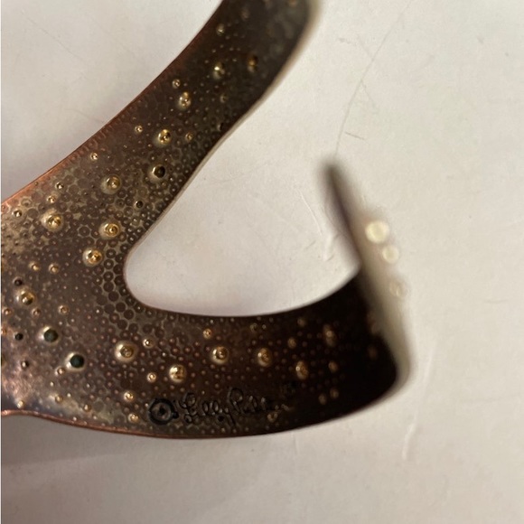 Vintage Lily Pulitzer Starfish Gold Tone Silhouette Cuff Bangle Bracelet 1970s - Picture 15 of 15